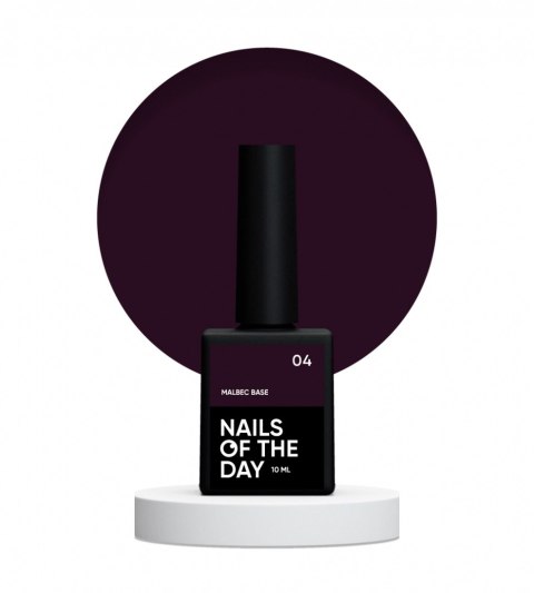 NAILSOFTHEDAY Malbec base 04 - witrażowa fioletowo-czarna baza hybrydowa, 10 ml