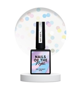 NAILSOFTHENIGHT Party base 02 - молочна база з голографічними шестикутниками, 10 мл