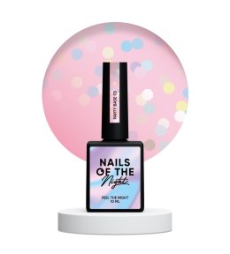 NAILSOFTHENIGHT Party base 03 - milky pink base with holographic hexagons, 10 ml