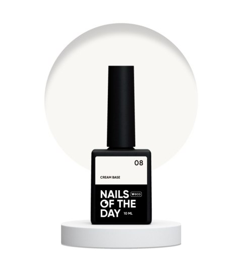 NAILSOFTHEDAY Cream base 08 - mleczna baza do wrażliwych paznokci, 10 ml