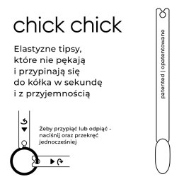 ECO tipsy CHICK CHICK zdejmowane osobno - przezroczyste migdałowe matowe, 50 szt na kółku