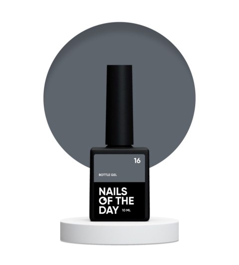 NAILSOFTHEDAY Bottle gel 16 - kryjący szary żel do wzmocnienia i naprawy, 10 ml