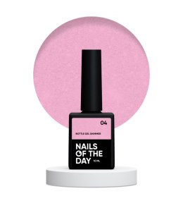 NAILSOFTHEDAY Bottle gel Shimmer 04 - różowy ze srebrną drobinką żel do wzmocnienia i naprawy, 10 ml