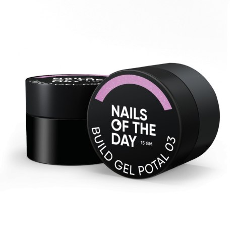 NAILSOFTHEDAY Build gel potal 03 - pink builder gel with foil particles, 15 ml