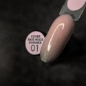 NAILSOFTHEDAY Cover base nude shimmer 01 – блідно-рожева камуфлююча база з золотистим шиммером для нігтів, 10 мл