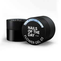 NAILSOFTHEDAY Build gel Flower 03 - niebieski żel budujący z kwiatami, 15 ml