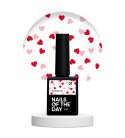 NAILSOFTHEDAY Kupidon top 01 - top with red ta pink hearts without a sticky layer, 10 ml