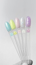 NAILSOFTHENIGHT Party base 03 - milky pink base with holographic hexagons, 10 ml