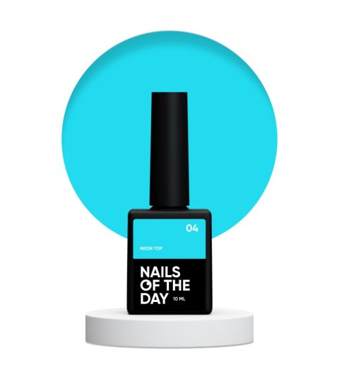 NAILSOFTHEDAY Neon top 04 - neonowy niebieski top bez lepkiej warstwy, 10 ml