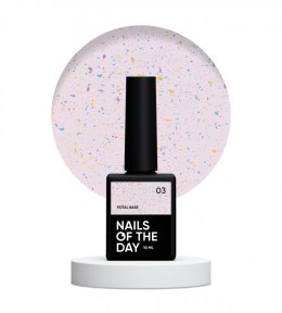 NAILSOFTHEDAY Potal base 03 – молочно-фіолетова база з золотисто-фіолетовою та зеленою поталлю, 10 мл