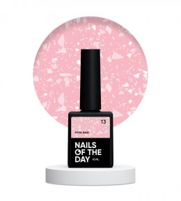 NAILSOFTHEDAY Potal base 13 – jasno-różowa baza z białymi płatkami, 10 ml