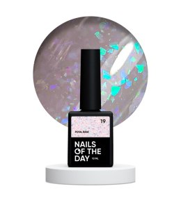 NAILSOFTHEDAY Potal base 19 – delicate-milky base with holographic petals, 10 ml