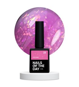 NAILSOFTHEDAY Potal base 23 – ciemno-różowa baza z holograficznymi płatkami, 10 ml