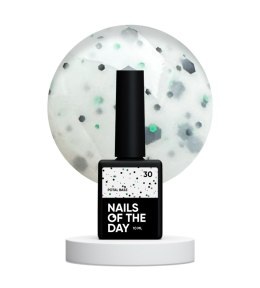 NAILSOFTHEDAY Potal base 30 - молочна база з чорними та зеленими блискітками, 10 мл