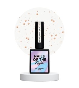 NAILSOFTHENIGHT Bronze Snow 03 - top bez lepkiej warsztwy z nieregularnymi miedzianymi cząsteczkami, 10 ml