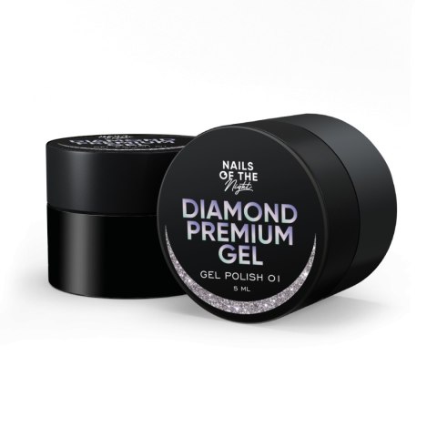 NAILSOFTHENIGHT Diamond Premium gel/gel polish 01 - silver gel polish with metal flakes, 5 ml