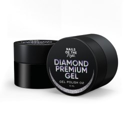 NAILSOFTHENIGHT Diamond Premium gel/gel polish 02 — срібний голографічний гель-лак з дрібною металевою поталлю, 5 мл