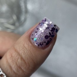 NAILSOFTHENIGHT Dream gel 03 - purple gel with hexagons and glitter, 5 g