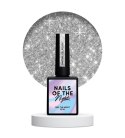 NAILSOFTHENIGHT Martini - srebrny lakier hybrydowy z odblaskową drobinką, 10 ml