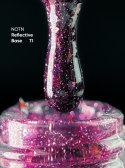 NAILSOFTHENIGHT Reflective base 11 - base with "flash" effect with purple petals, 10 ml