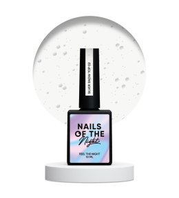 NAILSOFTHENIGHT Silver Snow 02 - top bez lepkiej warsztwy z nieregularnymi srebrnymi cząsteczkami, 10 ml