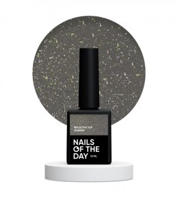 NAILSOFTHEDAY Reflective top Shimmer - top with a golden reflective particle without a sticky film, 10 ml