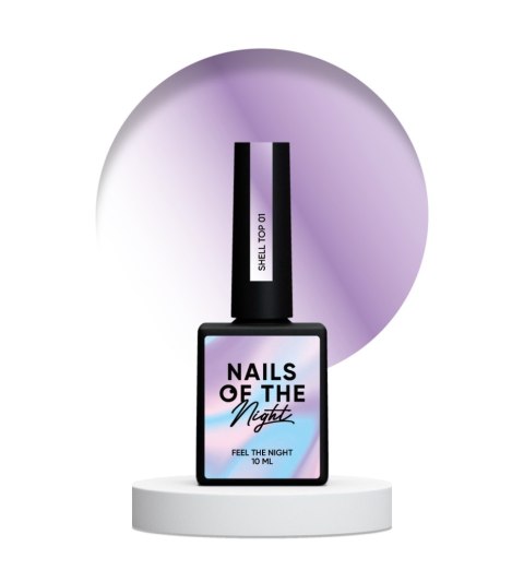 NAILSOFTHENIGHT Shell top 01 - pearl top with purple-pink powder without sticky layer, 10 ml