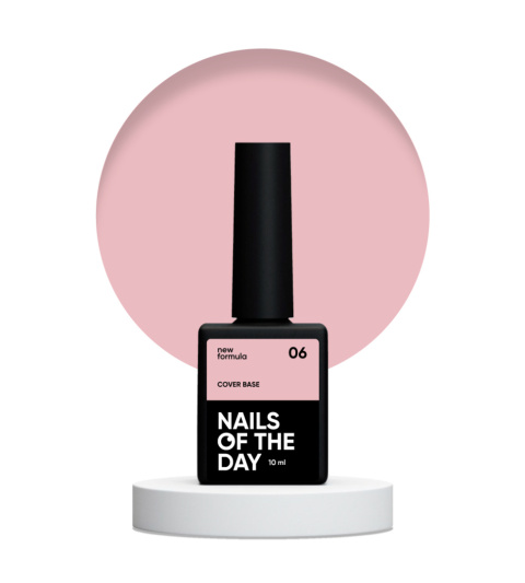 NAILSOFTHEDAY Cover base NEW 06 - translucent nude-peach base, 10 ml