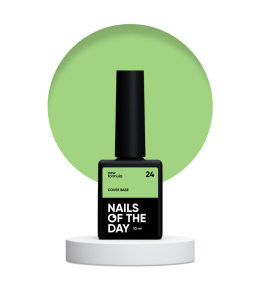 NAILSOFTHEDAY Cover base NEW 24 - напівпрозоре салатове камуфлююче базове покриття, 10 мл