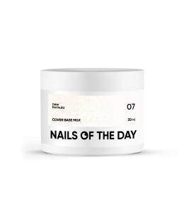 NAILSOFTHEDAY Cover base NEW Milk 07 - напівпрозора молочна база з золотим шимером, 30 мл