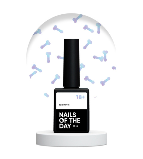 NAILSOFTHEDAY Fun! Top 01 - top coat with holographic elements without a sticky layer, 10 ml