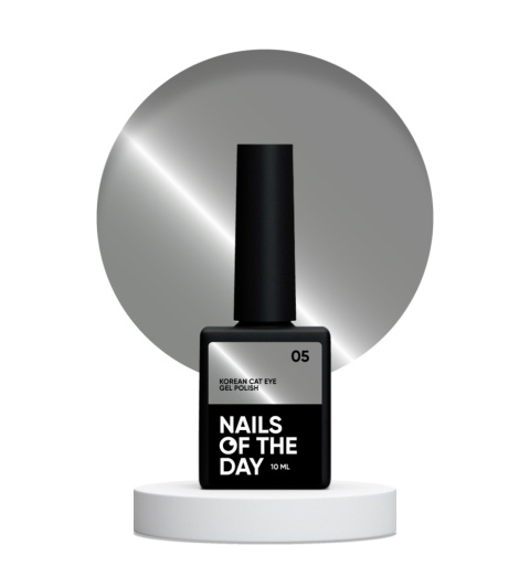 NAILSOFTHEDAY Korean cat eye 05 – grey gel polish with cat-eye effect, 10 ml