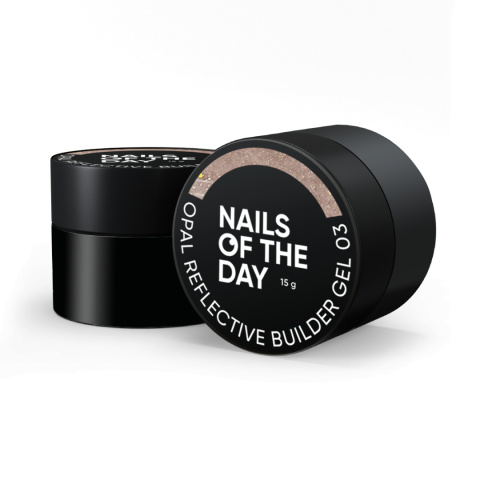 NAILSOFTHEDAY Opal reflective Builder gel 03 - warm nude builder gel with opal shine and reflective particle, 15 g