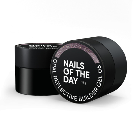 NAILSOFTHEDAY Opal reflective Builder gel 06 - lawendowy żel budujący z opalowym polyskiem oraz drobinką odblaskową, 15 g