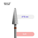 NAILSOFTHEDAY carbide nail drill bit - red cone 6x15 mm