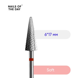 NAILSOFTHEDAY carbide nail drill bit - red cone 6x17 mm