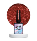 NAILSOFTHENIGHT Spritz - jaskrawo czerwony lakier hybrydowy z odblaskową drobinką, 10 ml