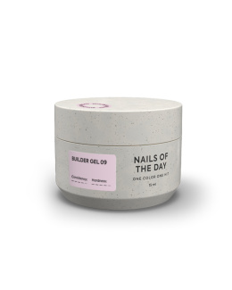 NAILSOFTHEDAY Builder gel 09 - mleczno-różowy żel budujący, 15 ml