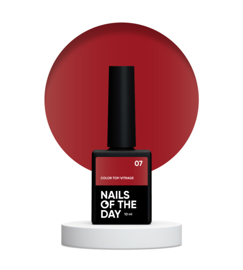 NAILSOFTHEDAY Color Top 07 - stained glass red top without a sticky layer, 10 ml