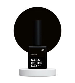 NAILSOFTHEDAY Color top 08 - black top without sticky layer, 10 ml