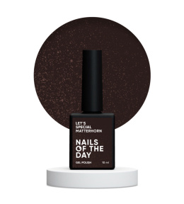 NAILSOFTHEDAY Let's special Matterhorn - chocolate brown gel polish with golden foil, 10 ml