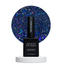 NAILSOFTHENIGHT Reflective base 02 - base with "flash" effect and navy blue glitter, 10 ml