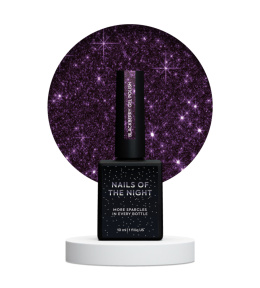 NAILSOFTHENIGHT Blackberry - fioletowy lakier hybrydowy z odblaskową drobinką, 10 ml