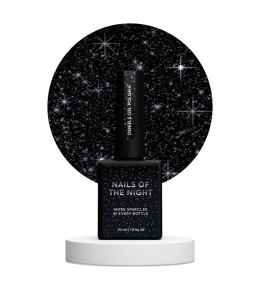 NAILSOFTHENIGHT Deniels - pigmented black gel polish with a silver reflective particle, 10 ml