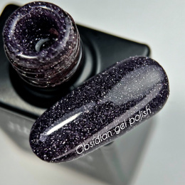 NAILSOFTHENIGHT Obsidian - ciemno-fioletowy lakier hybrydowy z odblaskową drobinką, 10 ml